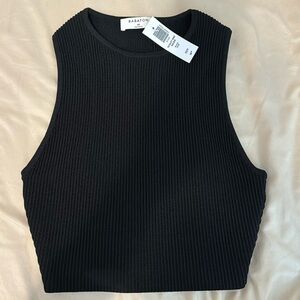 Aritzia Sculpt Knit Racer Cropped Tank Cropped crew-neck racerback tank